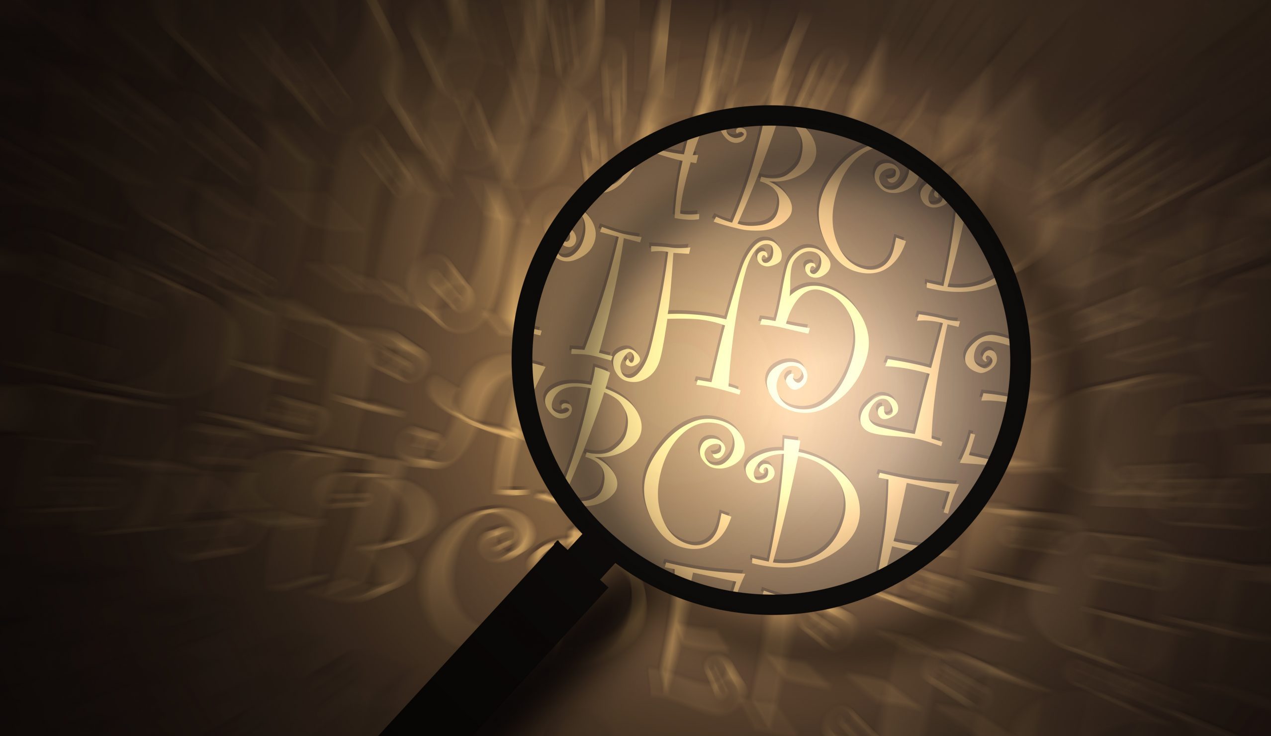 Close up of Magnifying glass, 2D digital art