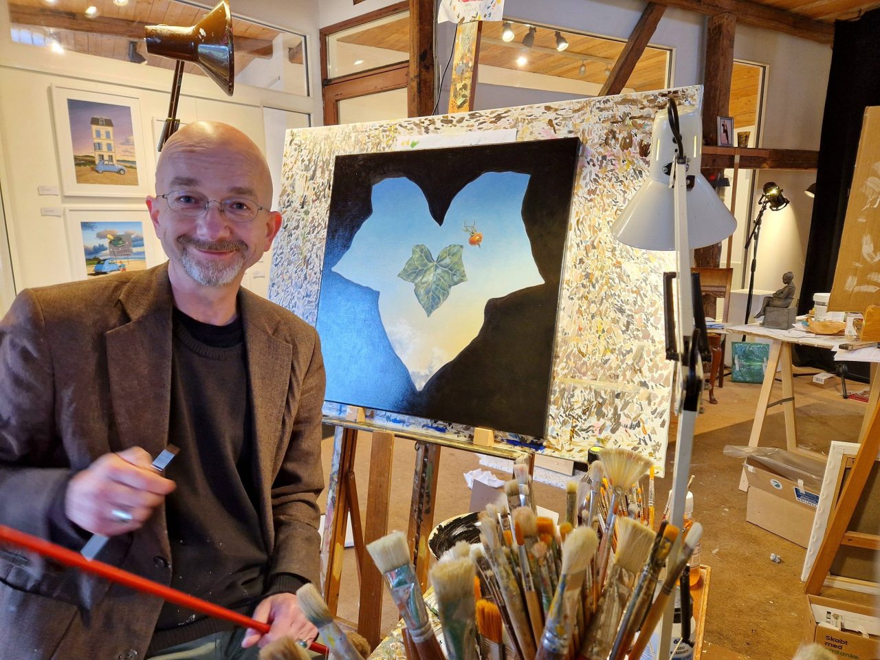 Danny Heinricht i sit atelier i Galleri Gjøl